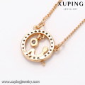 41799 xuping elegant 18k gold plated jewelry fashionable round pendant necklace for women